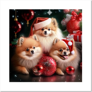 CHRISTMAS DOGS: pomeranian special christmas edition Posters and Art